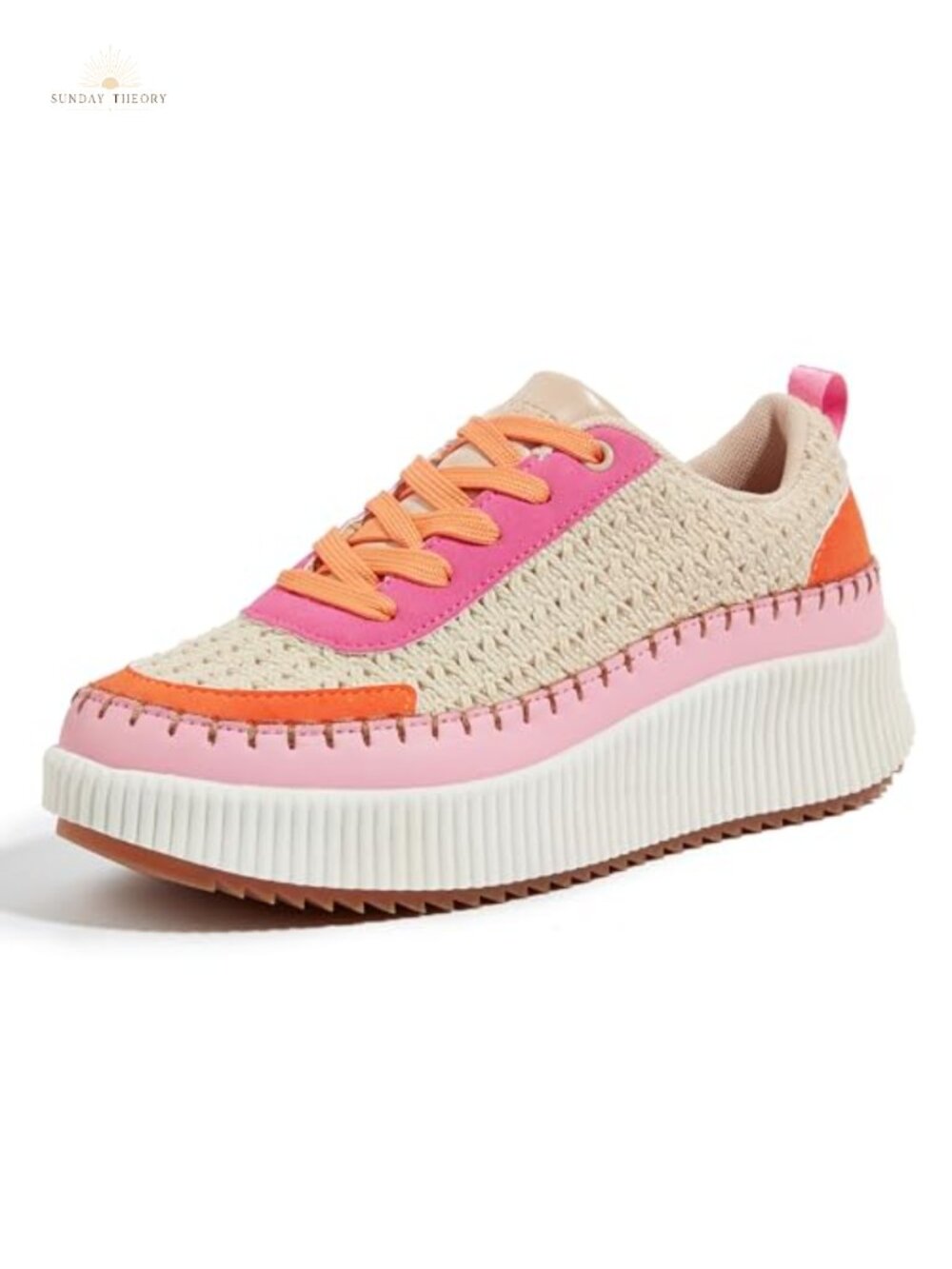 LUCKY STEP Woven Platform Sneakers Comfortable Athletic Shoes